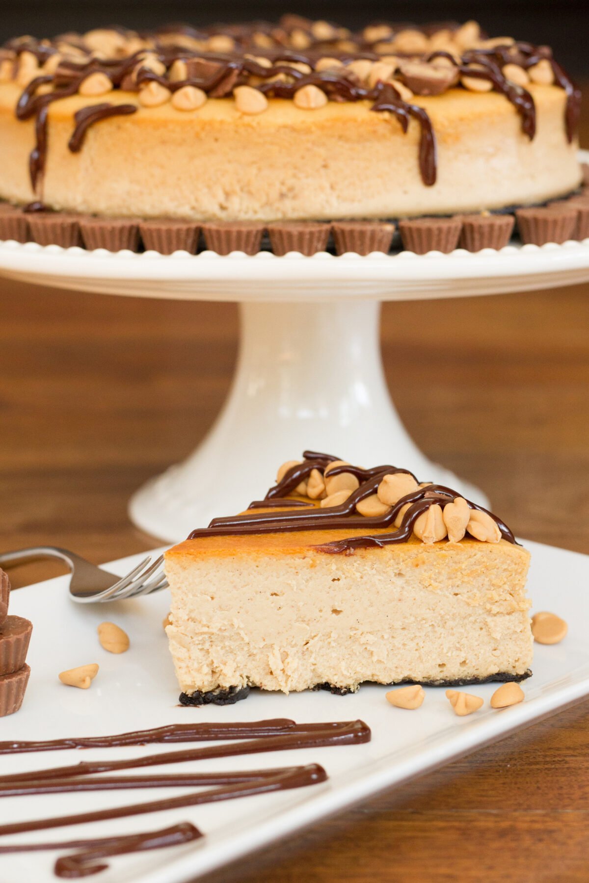 Peanut Butter Brownie Cheesecake 10 Peanut Butter Brownie Cheesecake, a popular baked cheesecake with a brownie base and peanut butter filling. Perfect for chocolate lovers and great for parties and celebrations.