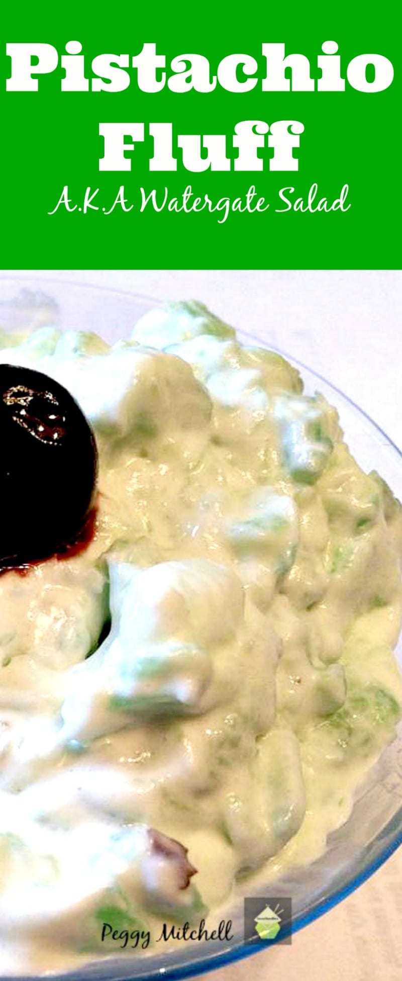 Pistachio Fluff! A great take on the 1970's dessert, Watergate Salad. The quickest and easiest recipe ever!