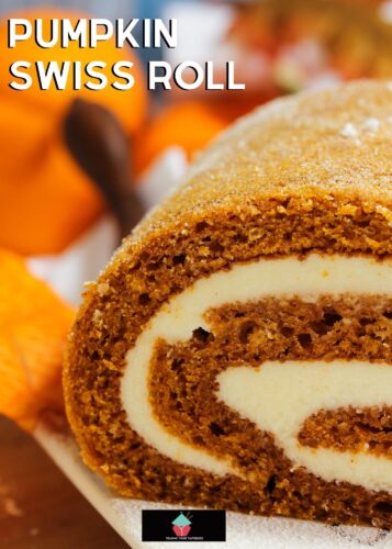 Pumpkin Swiss Roll Cake, deliciously light and soft pumpkin swiss roll with a fluffy cream cheese filling. Also instructions on how to make your own pumpkin puree.