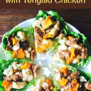 Spiced Baked Cauliflower and Pumpkin with Teriyaki Chicken. This is a lovely flexible recipe which you can make for parties, or serve as a main meal. Easy to do and good for making ahead too!
