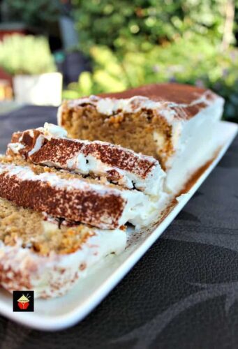 Tiramisu Pound Cake, a soft and delicious pound cake with all the flavors of a Tiramisu! It's even got a mascarpone frosting. This will go fast so be sure to make two!