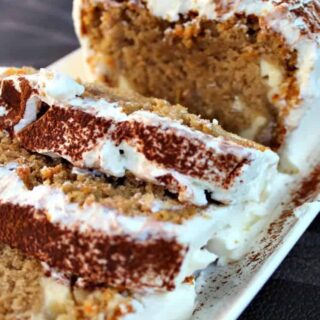 Tiramisu Pound Cake, a soft and delicious pound cake with all the flavors of a Tiramisu! It's even got a mascarpone frosting. This will go fast so be sure to make two!