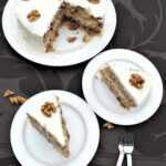 Walnut Cake is a delicious easy recipe. the cake is so soft and fluffy! Recipe also for a lovely vanilla frosting. You can make this a s a round cake or a loaf, instructions for both. Freezer friendly too!
