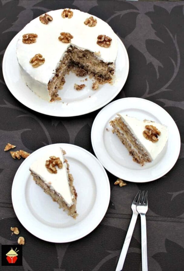 Walnut Cake is a deliciously easy recipe. The cake is so soft and fluffy!