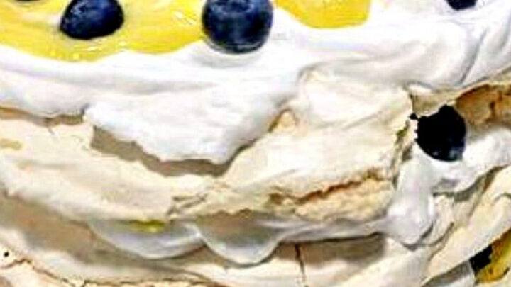 Blueberry Lemon Meringue CakeH