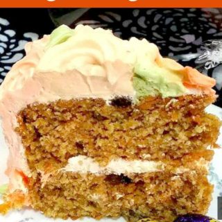 Celebration Carrot Cake. A beautiful moist and soft carrot cake with a whipped cream frosting. The aroma when this is baking is amazing!