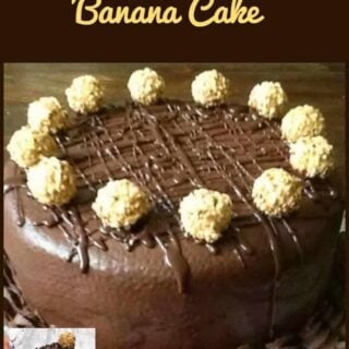 Celebration Chocolate Banana Cake - All covered in a wonderful chocolate ganache. What a celebration!
