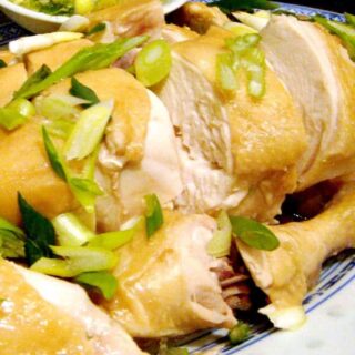 Chinese Drunken Soy Chicken is a lovely easy recipe. The chicken is cooked in a lovely broth, keeping it juicy and full of flavor. Serve as part of a delicious Chinese dinner!