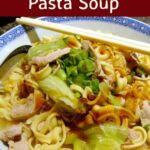 Easy Chinese Pasta Soup is a lovely fresh tasting recipe, budget friendly and quick to make. I've also added several suggestions for ingredients to suit everyone! The flavors are out of this world! | Lovefoodies.com