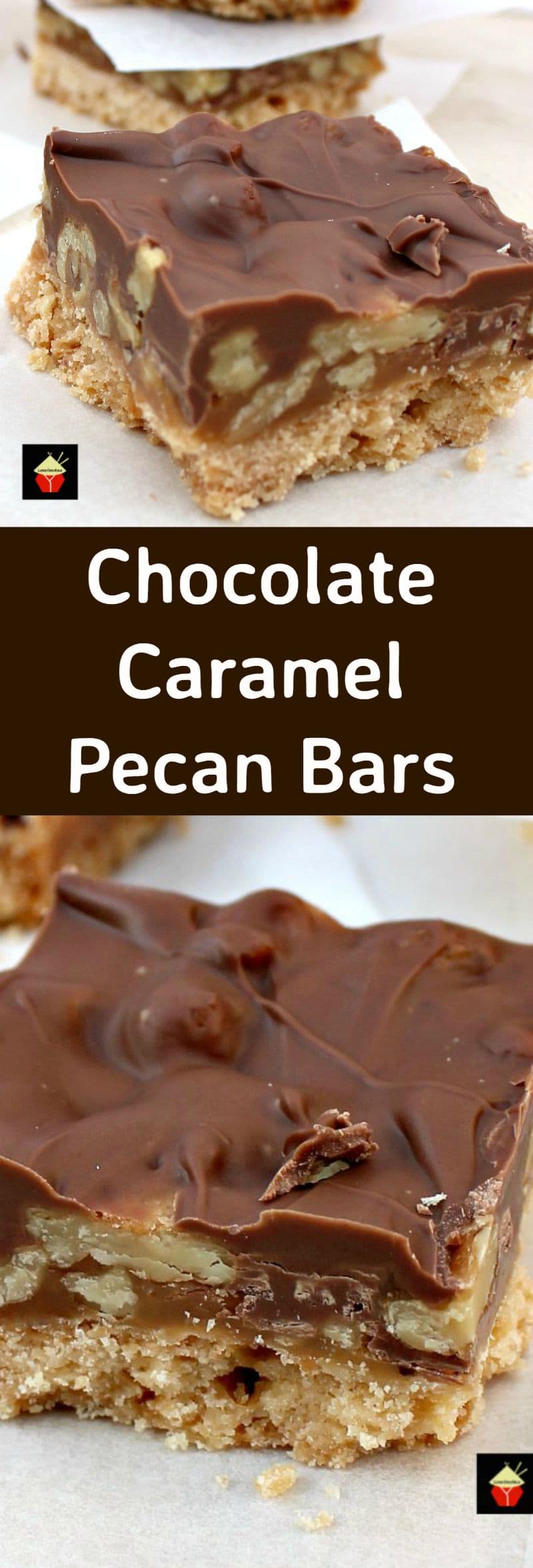Chocolate Caramel Pecan Bars. Easy to make and always popular!