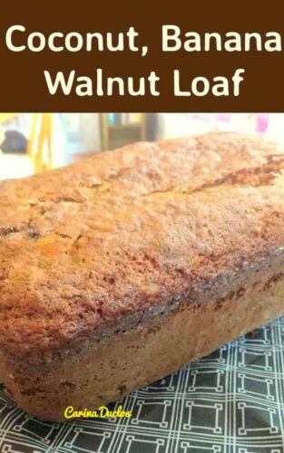 Coconut, Banana Walnut Loaf is a really nice recipe! The cake has a lovely soft and moist texture and loaded with flavor of banana and coconut. The added walnuts gives an extra dimension to the cake and so delicious! Easy recipe and freezer friendly too!