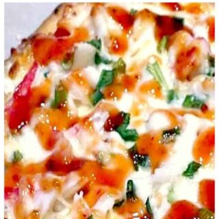 Crab Rangoon Pizza. A fabulous easy recipe giving you great flavors and such a pretty color too!