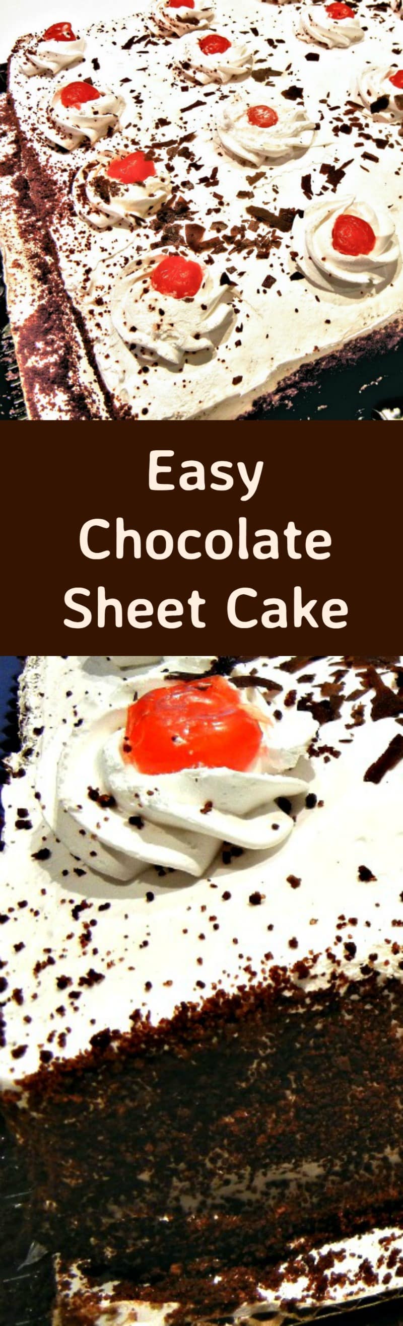 Easy Chocolate Sheet Cake Great for parties, and always a hit! #chocolate #cake #party