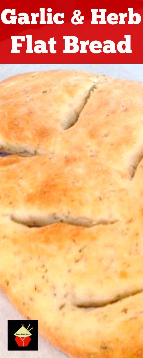 Garlic & Herb Flat Bread. A wonderful easy recipe which is versatile enough to allow you to choose the herbs and flavors you enjoy the most! Freezer friendly too!