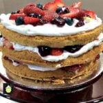 Mixed Berry Sponge Cake 3 Mixed Berry Sponge Cake is a lovely layered red, white and blue cake bursting with goodies!