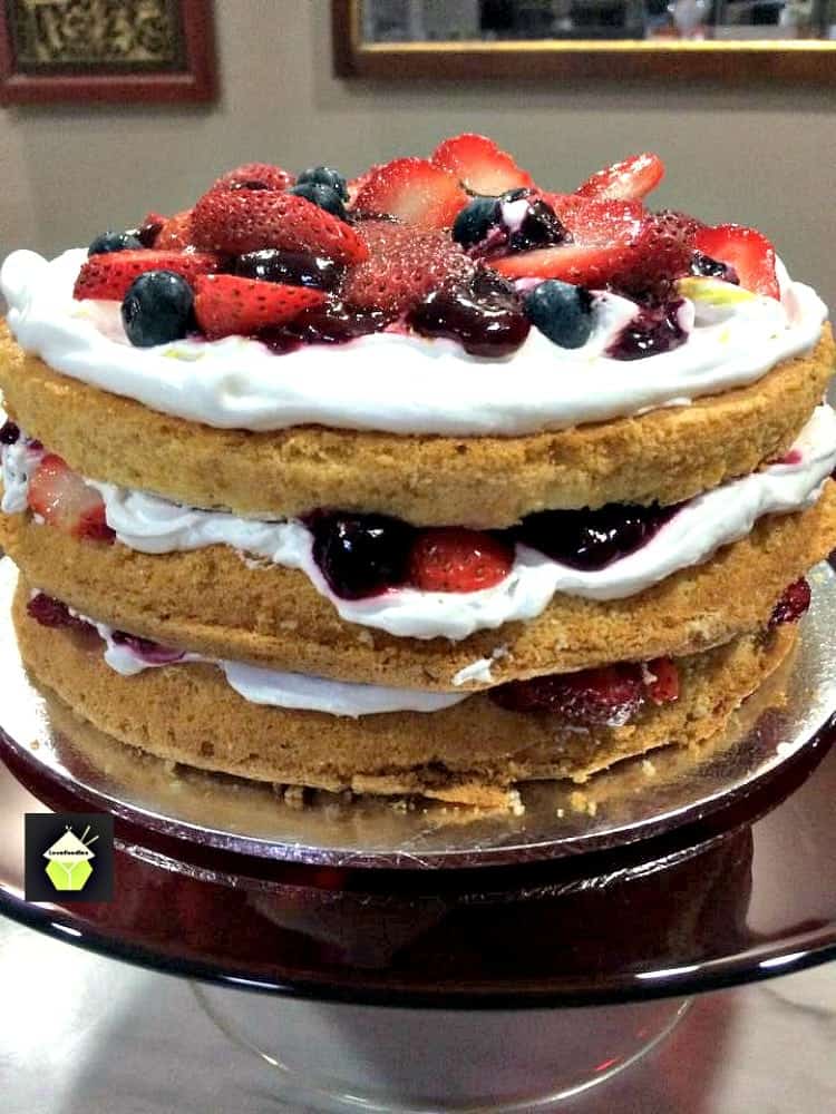 Mixed Berry Sponge Cake  Lovefoodies