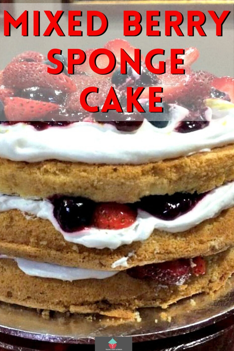 Mixed Berry Sponge Cake Lovefoodies
