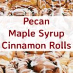 Pecan Maple Syrup Cinnamon Rolls. These are so yummy! These rolls are soft, sticky, loaded with pecans and oozing with delicious Maple Syrup. So delicious served warm from the oven! | Lovefoodies.com