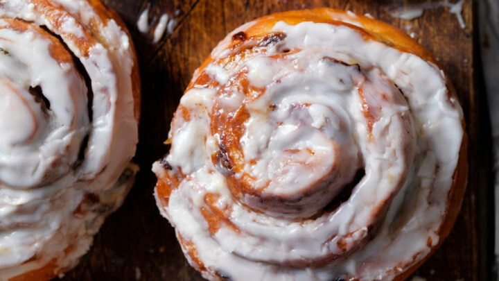 Pecan Maple Syrup Cinnamon RollsH