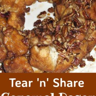 Tear n Share Caramel Pecan Bread. Sticky buns taken to another level! Check out what's in these! Really easy no fuss recipe, bake in a bundt then simply tear n share with your friends!