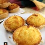 Coconut Tarts! These are a wonderful little tart, filled with a moist coconut egg custard filling. Great for the family and if you're making these for a party, be sure to make plenty! Freezer friendly too! | Lovefoodies.com