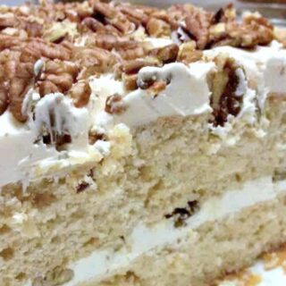 Pecan Maple Cake. This is a lovely, soft, moist cake with delicious pecans and maple syrup. Easy to make and perfect for a celebration! | Lovefoodies.com