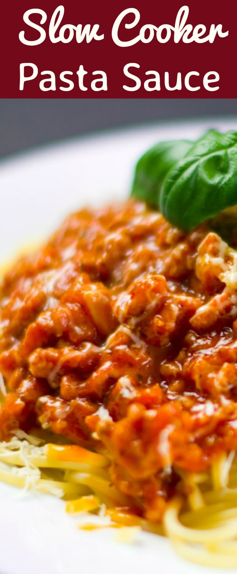 Slow Cooker Pasta Sauce with fresh herbs, tomatoes and Italian Sausage. Delicious homemade goodness and freezer friendly too!