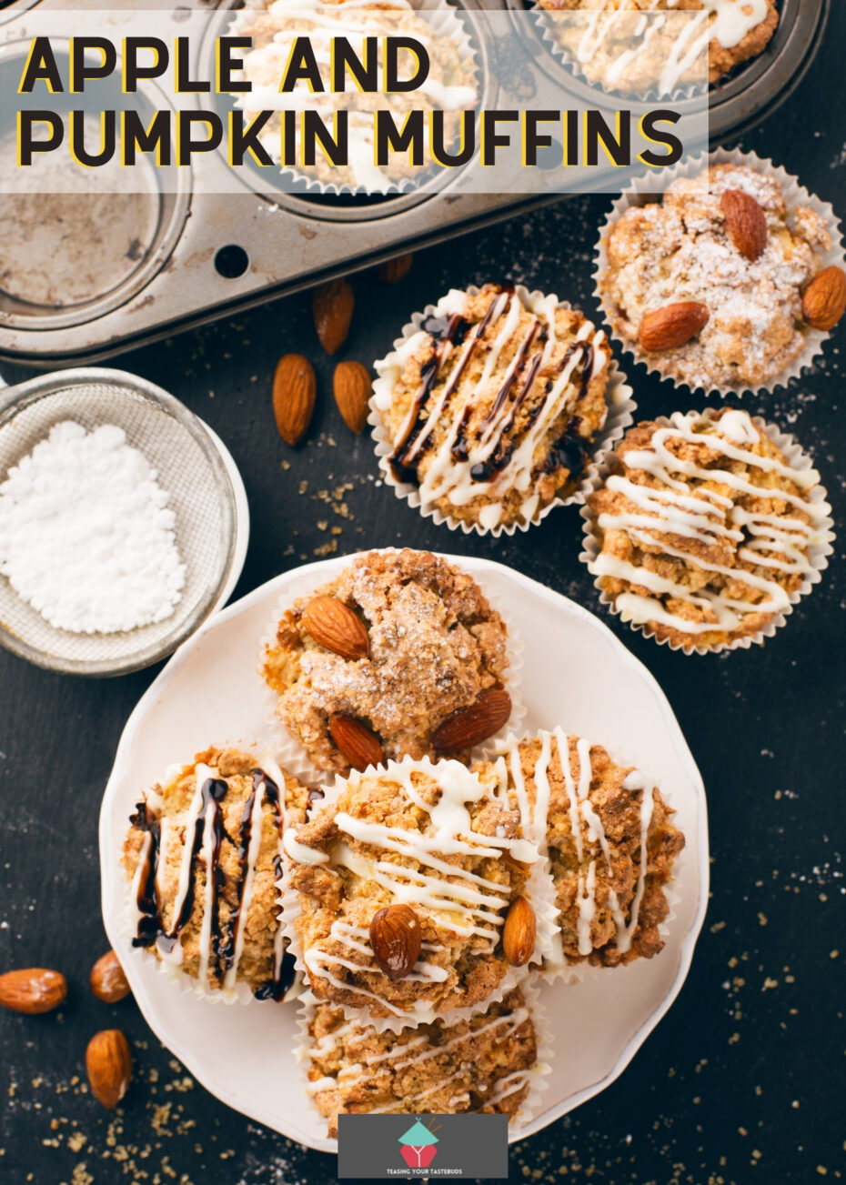 Apple and Pumpkin Muffins Apple and Pumpkin Muffins! These breakfast muffins are full of the flavors of Fall with pumpkin, apple and cinnamon with a delicious streusel topping. A really easy recipe and that topping is so good!