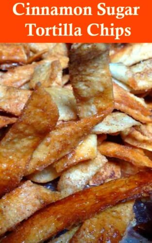 Cinnamon Sugar Tortilla Chips! These are a lovely sweet snack using very simple ingredients and incredibly easy to make. Perfect for parties and holidays.