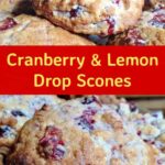 Cranberry and Lemon Drop Scones. These are a wonderful little scones using left over cranberry sauce. They're great tasting, soft and moist. Delicious served warm or cold with a spread of butter! Only take minutes to make and incredibly easy! | Lovefoodies.com