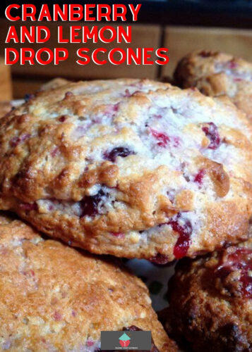 Cranberry and Lemon Drop Scones. These are wonderful little scones using left over cranberry sauce. They're great tasting, soft and moist. Delicious served warm or cold with a spread of butter! Only take minutes to make and incredibly easy!