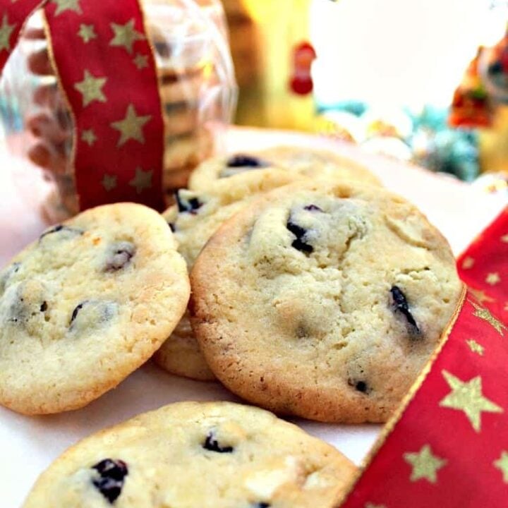 Cranberry and White Chocolate Cookies 15 Cranberry and White Chocolate Cookies. A lovely easy recipe and great for gift packages at Christmas! | Lovefoodies.com