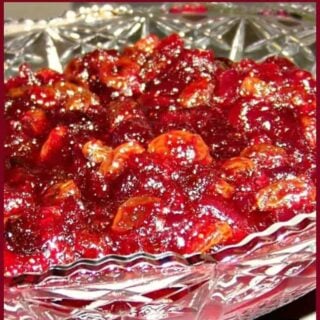 Special Cranberry Chutney. This is a wonderful recipe full of goodies! Loaded with cranberries, apple, orange, golden raisins and pecans. Only takes a very short time to make and great for freezing too! Serve as part of a dinner or with cold cuts. Always a hit at parties. | Lovefoodies.com