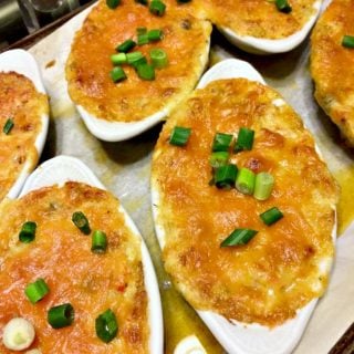 Cajun Crabmeat Au Gratin. A truly delicious recipe full of fantastic flavors. Options to add shrimp or crawfish too! Delicious served as an appetizer or main meal. | Lovefoodies.com
