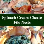 Spinach Cream Cheese Filo Nests. An incredibly flexible quick and easy recipe, great for brunches, parties lunch boxes. Options to add bacon, chicken for the meat lovers too! | Lovefoodies.com