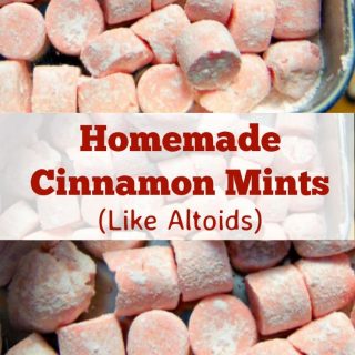 Homemade Cinnamon Mints are just like the famous Altoid mints, and have a curiously strong flavor. Easy and fun to make little candies! | Lovefoodies.com