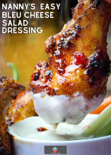 Nanny's VERY Easy Bleu Cheese Salad Dressing is a quick and simple recipe. Use on your salads and also goes great as a dip or serve with party food!