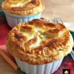 Mini Chicken Stroganoff Pot Pies with a to die for flaky buttery pie crust. Serve piping hot from the oven! So good! | Lovefoodies.com
