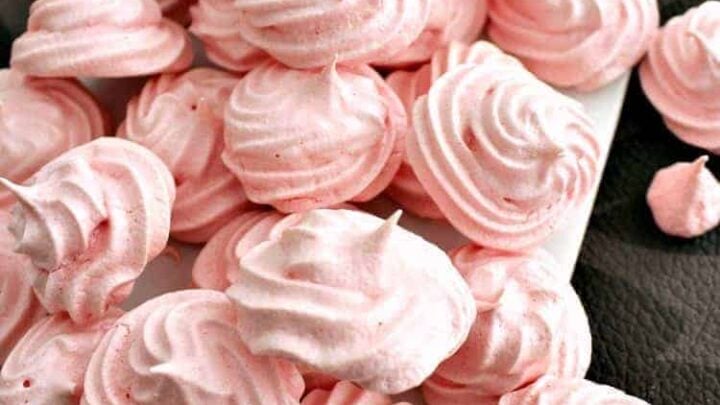 Mini Meringue Cookies! These are a wonderful sweet treat made up of just 2 ingredients. Incredibly easy to make and are perfect for adding to desserts or eating just as they are. | Lovefoodies.com