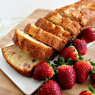 Strawberry Pound Cake. A delicious recipe bursting with fresh strawberries. Soft, moist and perfect with a morning coffee or to take to friends! | Lovefoodies.com