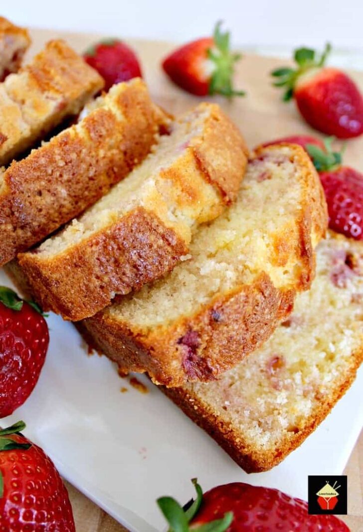 Strawberry Pound Cake. A delicious recipe bursting with fresh strawberries. Soft, moist and perfect with a morning coffee or to take to friends! Strawberry Pound Cake. A delicious recipe bursting with fresh strawberries. Soft, moist and perfect with a morning coffee or to take to friends! | Lovefoodies.com
