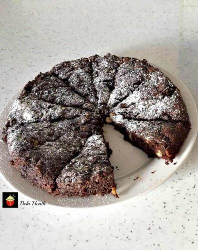 Apple Sauce and Walnut Brownie Cake. A lovely easy recipe using no eggs or fat. It tastes amazing but without all the calories! | Lovefoodies.com