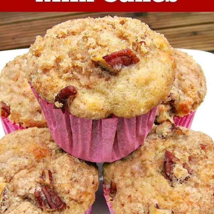 Pecan and Banana Streusel Cakes Pecan and Banana Mini Cakes are wonderful soft, moist and full flavored with a great streusel topping. Also nice as a regular loaf size. | Lovefoodies.com