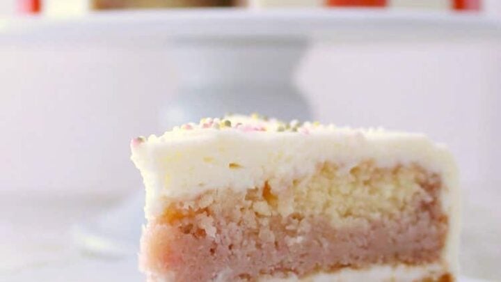 Strawberry and Vanilla Cake 7 Strawberry and Vanilla Cake. A soft and moist cake bursting with delicious strawberry and vanilla flavors. It tastes out of this world! | Lovefoodies.com