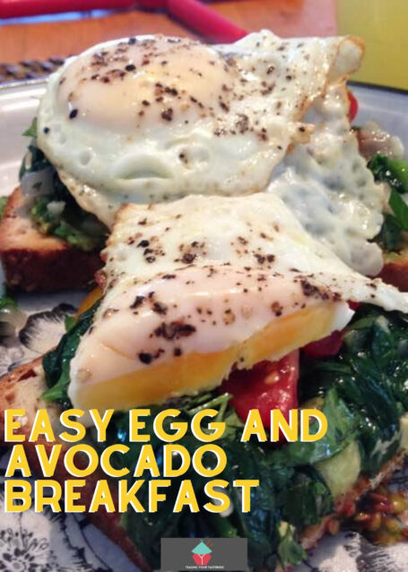 Easy Egg and Avocado Breakfast Easy Egg and Avocado Breakfast. A lovely recipe with layers of poached eggs, seasoned spinach, tomatoes and avocado on hot buttered toast