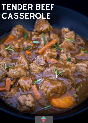 Tender Beef Casserole. Homemade delicious tender beef casserole, using fresh ingredients, full of flavor. Recipe for stove top, oven, slow cooker. A perfect dinner on a cold day!