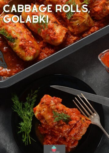 Cabbage Rolls, Golabki. A classic stuffed cabbage recipe, easy to make and also a vegetarian option in the recipe. A great tasting family meal.