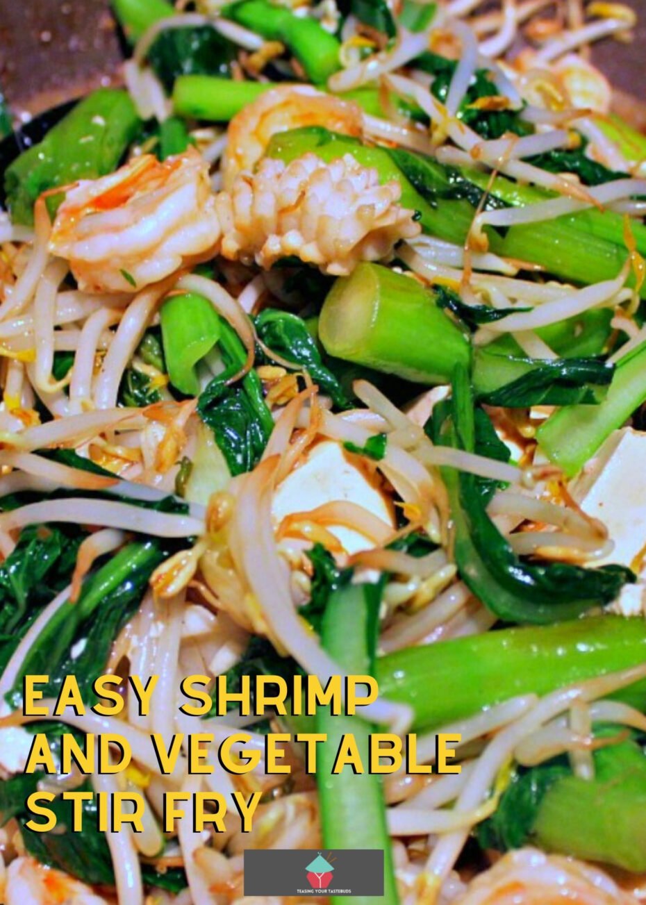 Easy Shrimp and Vegetable Stir Fry Easy Shrimp and Vegetable Stir Fry, additions of tofu, shrimp, and lovely Chinese vegetables quickly cooked in a delicious Asian sauce makes for a fantastic dinner