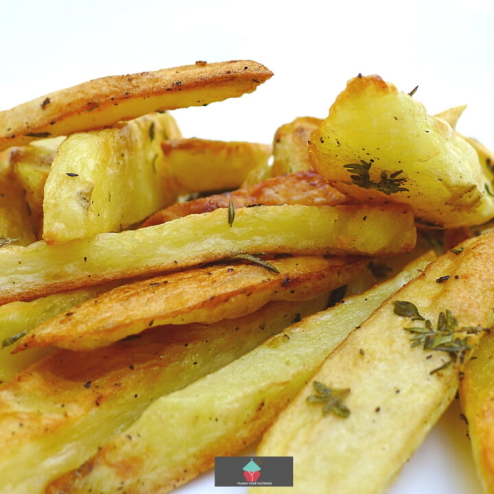 Easy Homemade Oven Fries. Crunchy on the outside, fluffy on the inside! Add your favorite seasonings for this side dish recipe