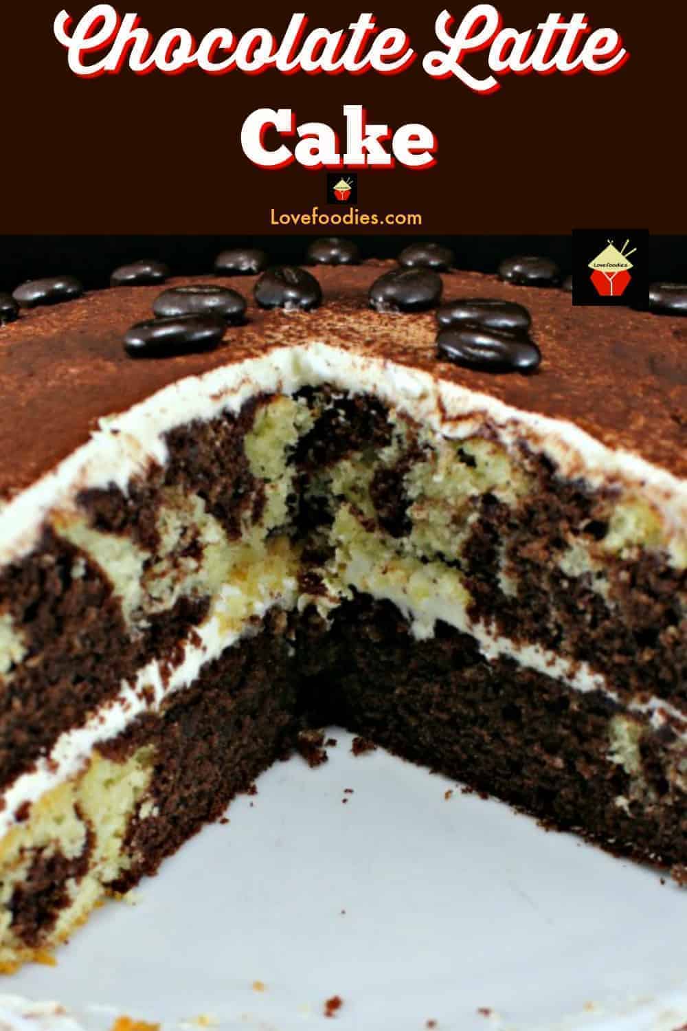 Chocolate Latte Cake 6 Chocolate Latte Cake. A soft and moist cake with the flavors of a latte coffee and a hit of chocolate for good measure! Nice and easy recipe too!